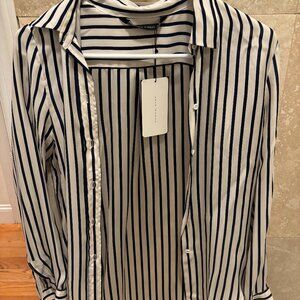 Zara Striped Button Down Blouse